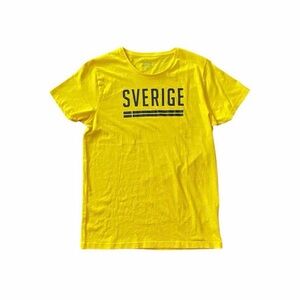 Sweden Sverige Yellow Graphic T-Shirt - Size XS